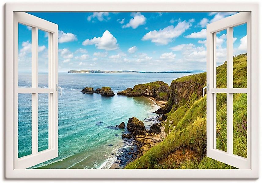 Artland Wandbild "Küstenweg in Nordirland durchs Fenster" Meer Bilder 1 tlg günstig online kaufen