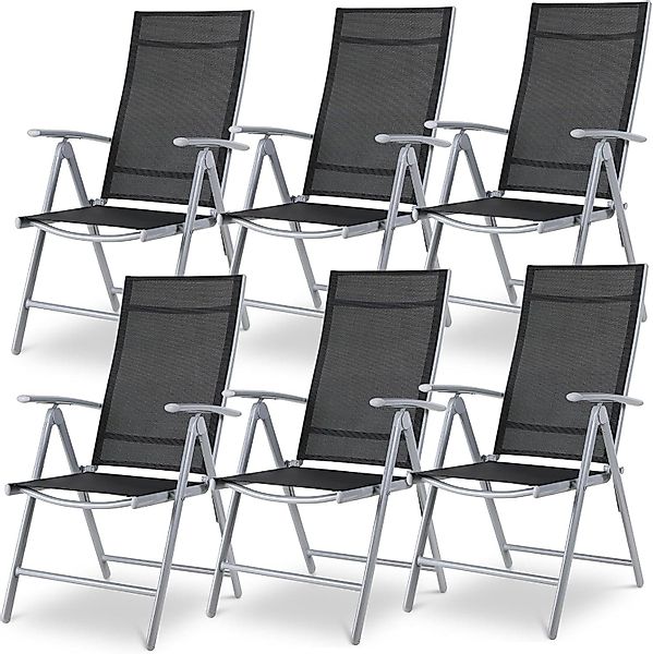 TLGREEN Gartenstuhl Hochlehner 6er Set, Aluminium günstig online kaufen