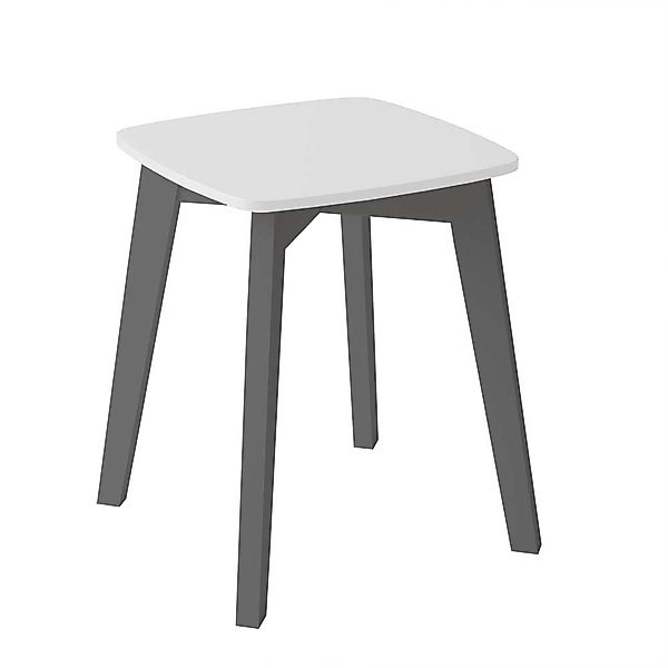 Hocker im Skandi Design in Weiß und Anthrazit 45 cm hoch günstig online kaufen