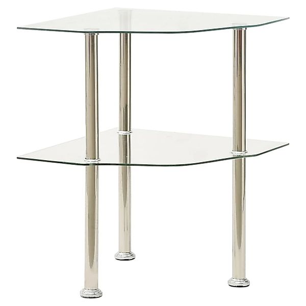 Beistelltisch Mit 2 Ablagen Transparent 38x38x50 Cm Hartglas günstig online kaufen