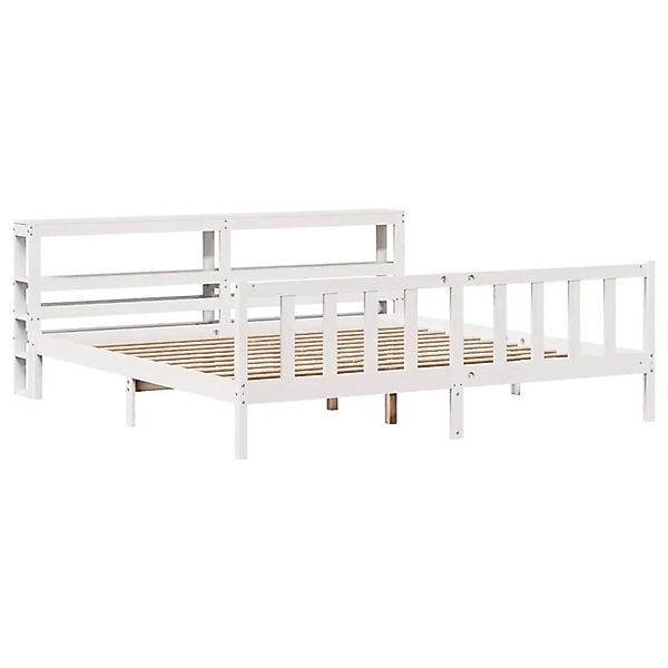vidaXL Massivholzbett ohne Matratze Weiß 200x200 cm Kiefernholz 3305770 günstig online kaufen