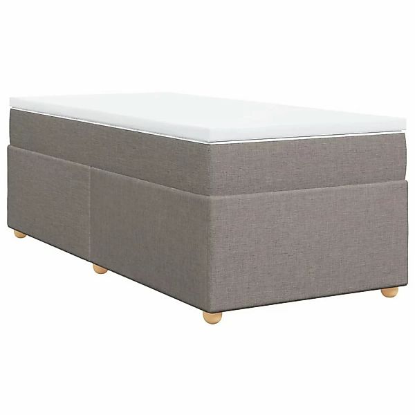 vidaXL Boxspringbett, Boxspringbett mit Matratze Taupe 90x200 cm Stoff günstig online kaufen