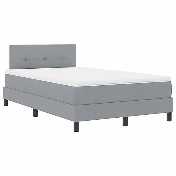vidaXL Boxspringbett mit Matratze Hellgrau 120 x 200 cm Stoff 3342198 günstig online kaufen
