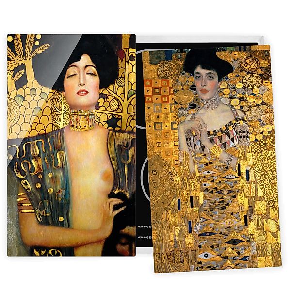 2-teilige Herdabdeckplatte Glas Kunstdruck Gustav Klimt - Judith und Adele günstig online kaufen