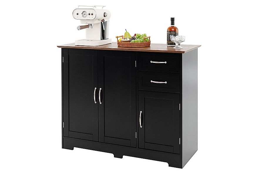 COSTWAY Küchenbuffet Schrank mit Arbeitsplatte, 2 Schubladen, Sideboard 100 günstig online kaufen