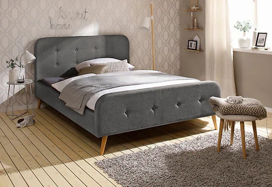 Home affaire Polsterbett Amrum, mit aufwendiger Knopfleiste am gepolstertem günstig online kaufen