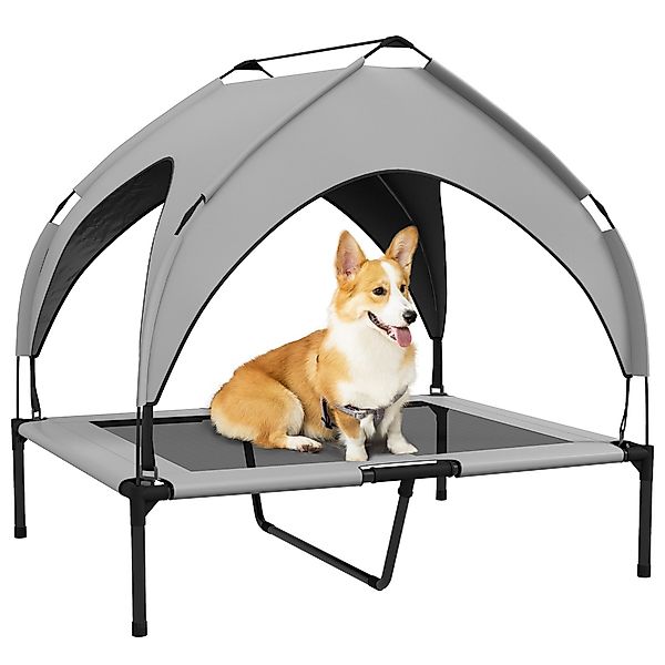 PawHut Tierbett mit Baldachin, Outdoor Hundeliege günstig online kaufen