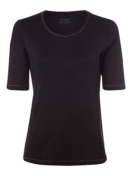 Olsen Rundhalsshirt mit kleinem Stern aus Dekosteinen günstig online kaufen