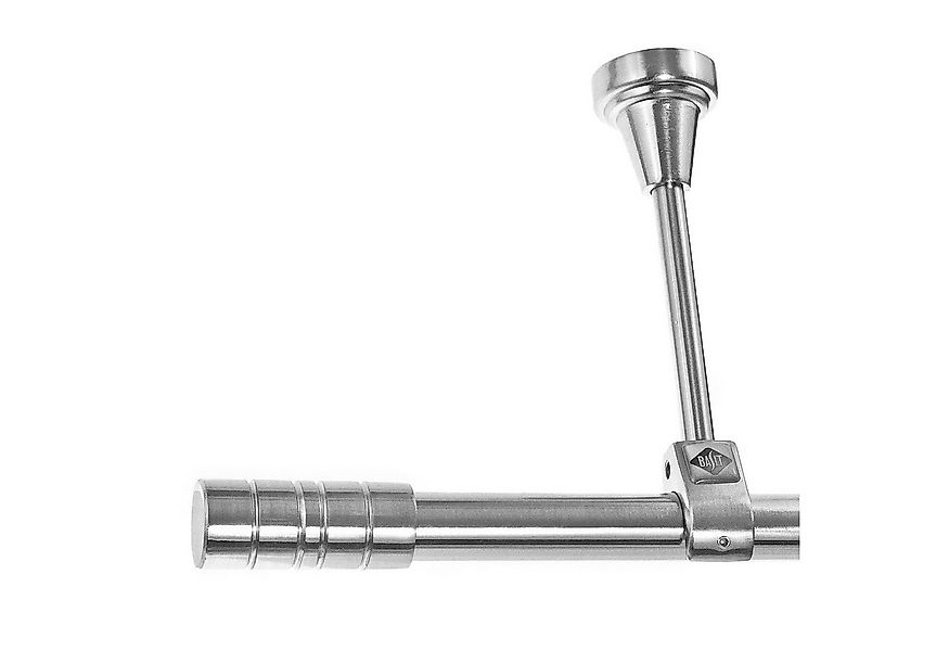 BASIT Gardinenstange Edelstahloptik 20mm mit Deckenträgern 120 cm E34, Ø 20 günstig online kaufen