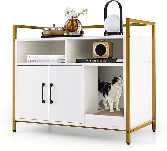 KOMFOTTEU Tierhaus 2 in 1 Katzenschrank günstig online kaufen