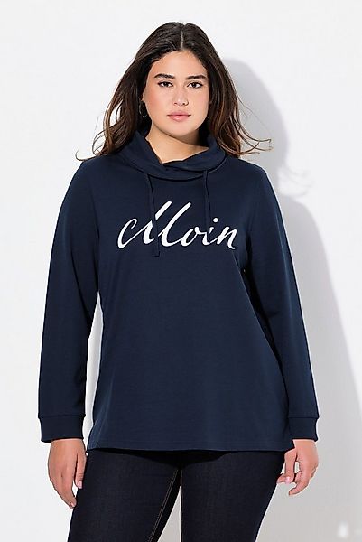 Ulla Popken Sweatshirt Sweatshirt Moin Stehkragen Langarm günstig online kaufen