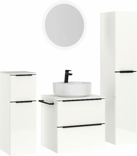 nobilia Badmöbel-Set "Alvene", (4 St., vormontiert, mit Soft-Close), Hochgl günstig online kaufen
