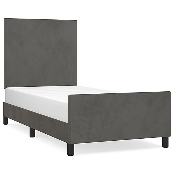 vidaXL Bettgestell mit Kopfteil Dunkelgrau 100x200 cm Samt Modell 41371122 günstig online kaufen