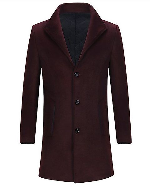 Allthemen Wintermantel Herren mittellanger Mantel mit Stehkragen Mantel Wol günstig online kaufen