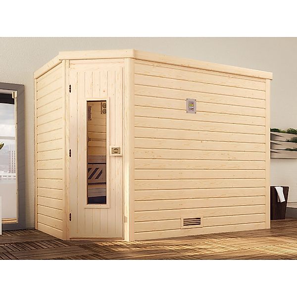 Weka Massivholzsauna Turku 3 Sparset 7,5 kW OS Holztür günstig online kaufen