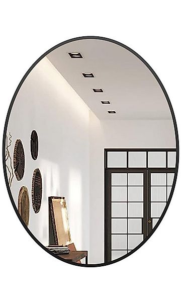 Boromal Spiegel Rund Flur 50x70 Schwarz Flurspiegel modern Wandspiegel Alu günstig online kaufen