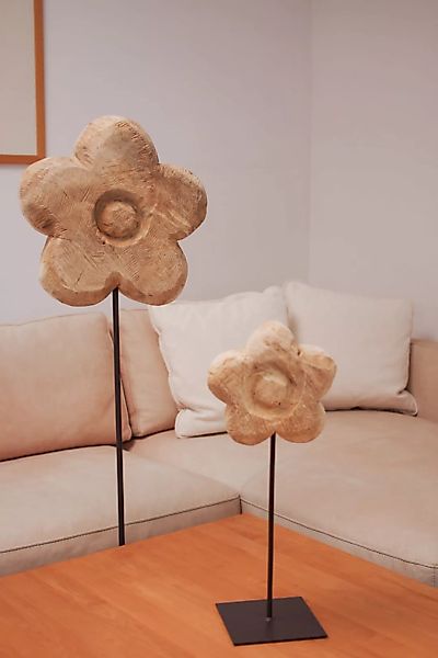 Holzblume auf Metallfuß, Höhe 130 cm günstig online kaufen