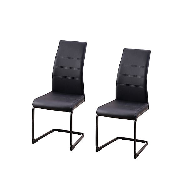 HTI-Living Freischwinger Schwingstuhl SallyP PU Schwarz günstig online kaufen