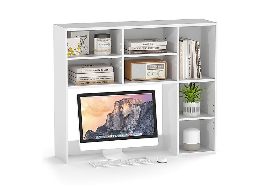 COSTWAY Mehrzweckregal, Schreibtischaufsatz Tischregal mit 7 Fächern 94x25x günstig online kaufen