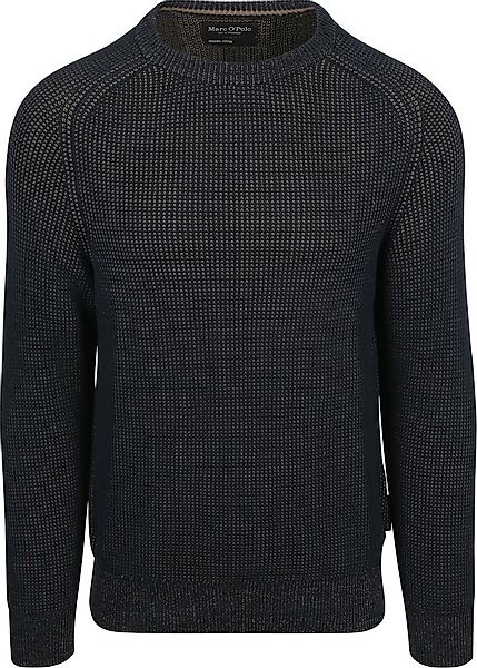 Marc O'Polo Pullover Structured Bi-Colour Navy - Größe M günstig online kaufen