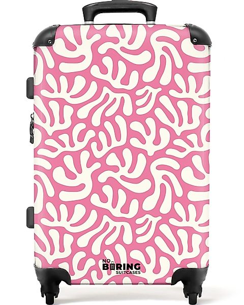 NoBoringSuitcases.com© Hartschalen-Trolley Rosa mit weißem Korallenmuster günstig online kaufen