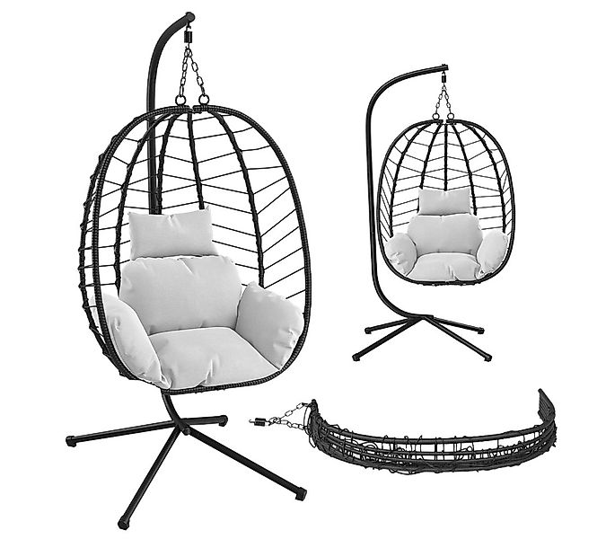 STEELSØN Hängesessel Alarian höhenverstellbar und faltbar (hellgrau/schwarz günstig online kaufen