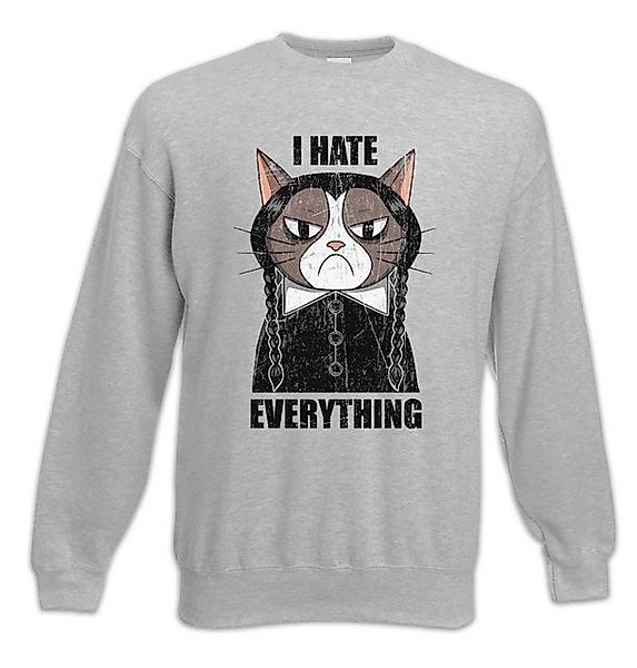 Urban Backwoods Sweatshirt I Hate Everything Cat Sweatshirt Cat Cats Katze günstig online kaufen