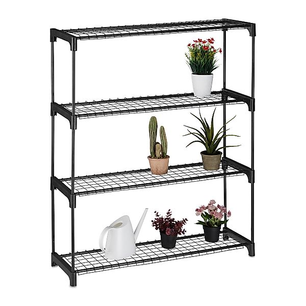 relaxdays Blumenständer Pflanzenregal mit 4 Ablagen günstig online kaufen