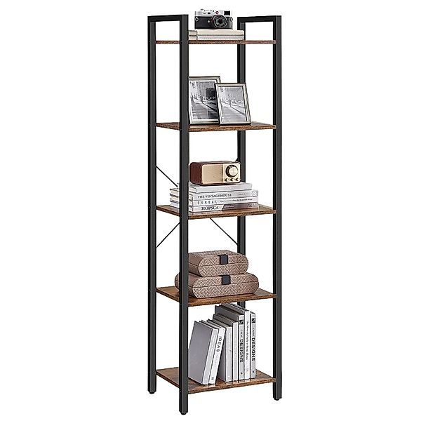 Songmics Regal Barnet 5 Ebenen 30 x 40 x 153 cm Braun-Schwarz günstig online kaufen