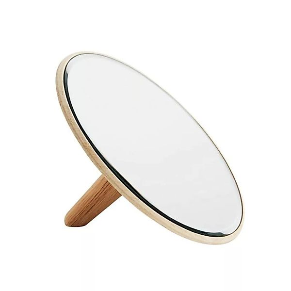 Woud - Barb Kosmetikspiegel - eiche/spiegel/lackiert/Ø x H:  21 x 6cm/Größe günstig online kaufen