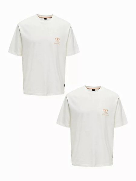 ONLY & SONS T-Shirt T-Shirt 2er-Set Kurzarm locker geschnitten Rundhals (2- günstig online kaufen