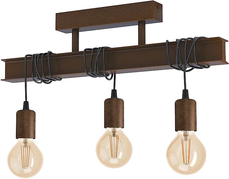 EGLO Deckenleuchte TOWNSHEND 4 Deckenlampe, Stahl, Vintage, E27, Wohnzimmer günstig online kaufen