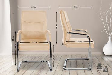 TPFLiving Besucherstuhl Haarlem (Freischwinger mit Polsterung günstig online kaufen