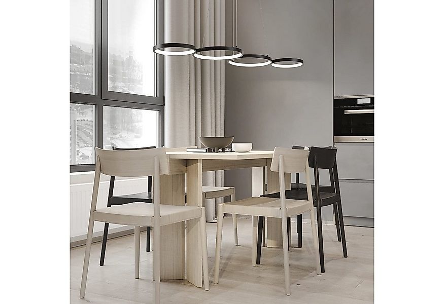 ZMH LED Pendelleuchte Wohnzimmer Modern 4 Flammig Hängelampe Dimmbar mit Fe günstig online kaufen