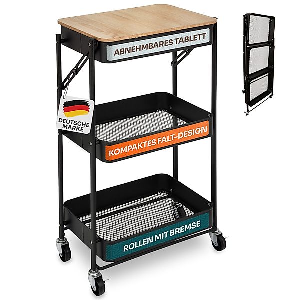 Gardissimo Beistellwagen Plate klappbar mit 4 günstig online kaufen