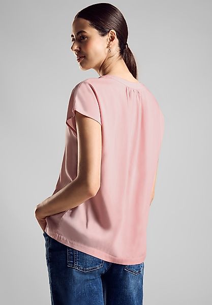 STREET ONE Kurzarmbluse Blusenshirt aus reiner günstig online kaufen