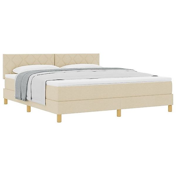 vidaXL Bett Boxspringbett mit Matratze Creme 180x200 cm Stoff (1-tlg) günstig online kaufen