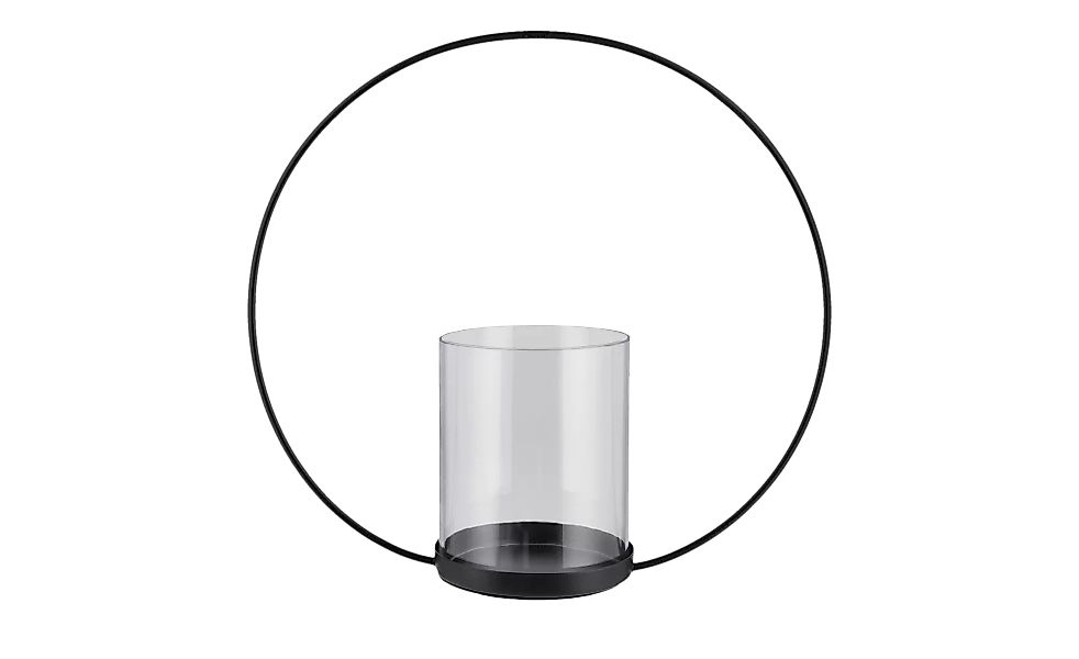 Windlicht - schwarz - Metall, Glas - 35 cm - Sconto günstig online kaufen