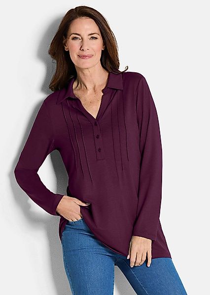 GOLDNER Longshirt Halbarm Blusenshirt mit Hemdkragen günstig online kaufen