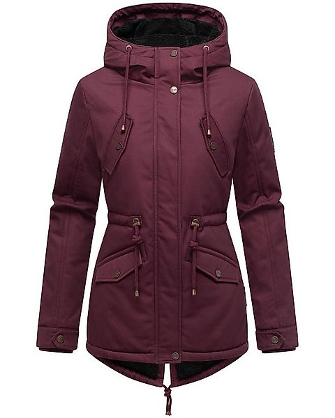 Marikoo Winterjacke Manolya stylischer Kurzmantel mit weichem Teddyfell-Fut günstig online kaufen