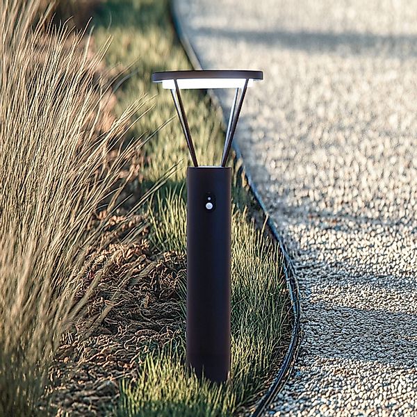 Lucande LED-Solarwegelampe Elario, 80 cm, CCT, Sensor günstig online kaufen