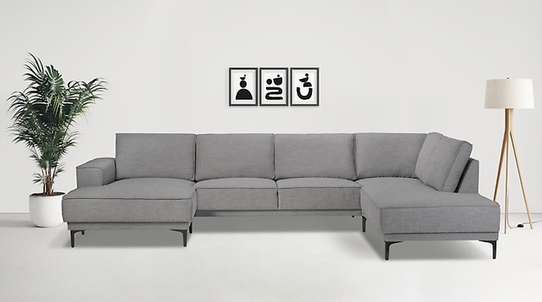 OTTO home Wohnlandschaft »XXL Sofa Oland, Struktur, Flachgewebe, Luxus-Micr günstig online kaufen