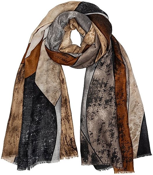 Caspar Modeschal SC518 Damen Schal mit Aquarell Print und goldenen Akzentpu günstig online kaufen