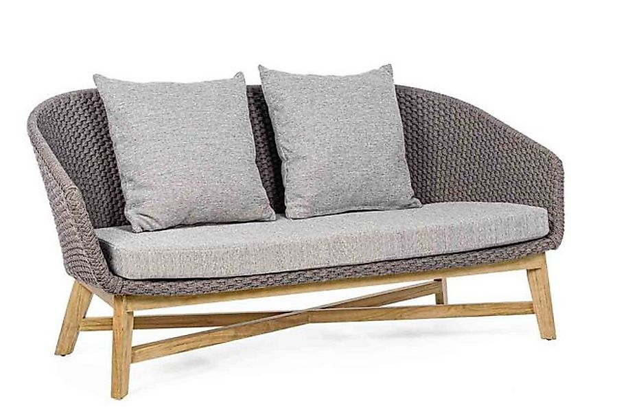 Bizzotto Gartensofa 2 Sitzer Sofa Coachella mit Kissen,Grau günstig online kaufen