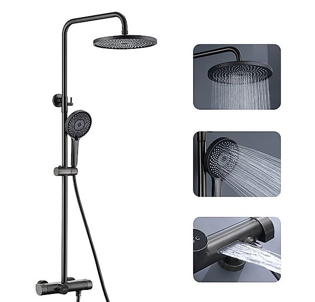 Topcony Duschsystem Duschsystem mit Thermostat 38 °C Duscharmatur Kompletts günstig online kaufen