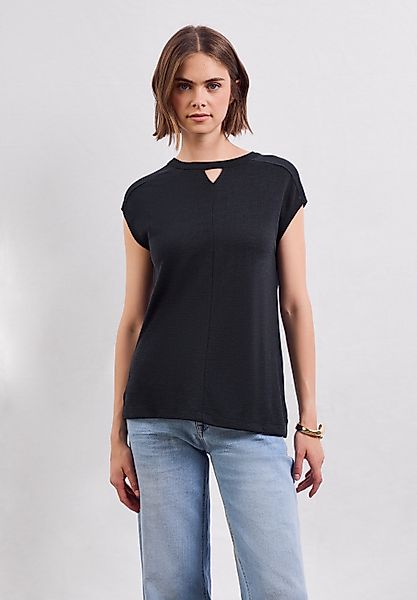 STREET ONE STUDIO T-Shirt aus elastischem Materialmix günstig online kaufen