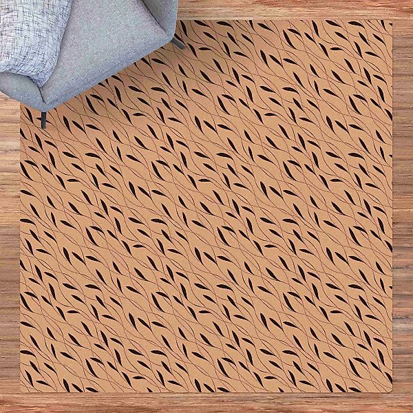 Kork-Teppich Natürliches Muster Windhauch Schwarz günstig online kaufen