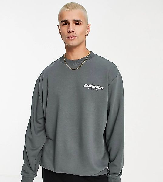 COLLUSION – Sweatshirt in Grau mit Logoprint, Kombiteil günstig online kaufen