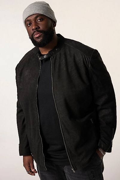 STHUGE Lederjacke Lederbikerjacke Lammnappaleder Metallzipper günstig online kaufen