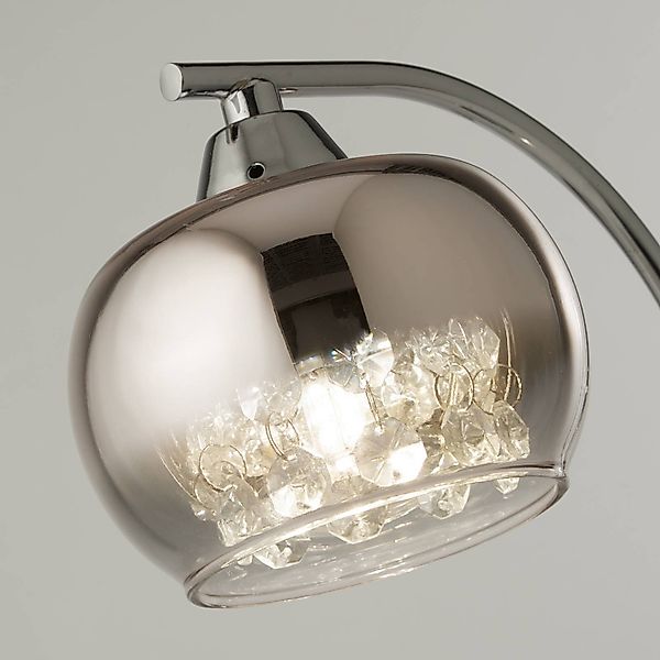 Tischleuchte Ianis, grau, Metall/Glas, Höhe 36 cm, G9 günstig online kaufen